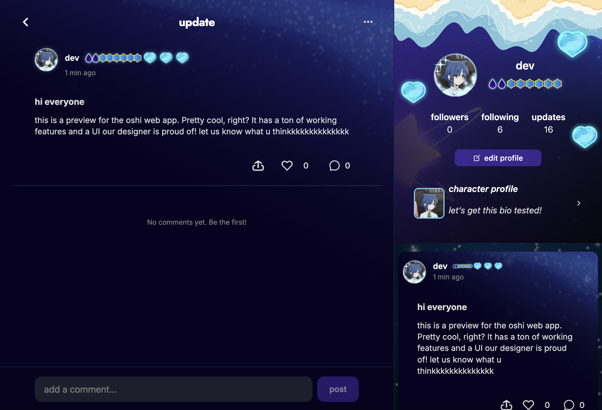 Web App preview